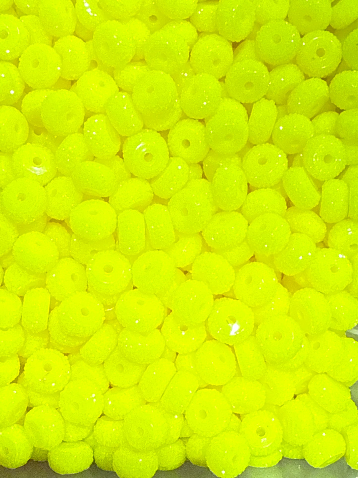 Fluorescent Yellow Bling Spacers Beads-12mm