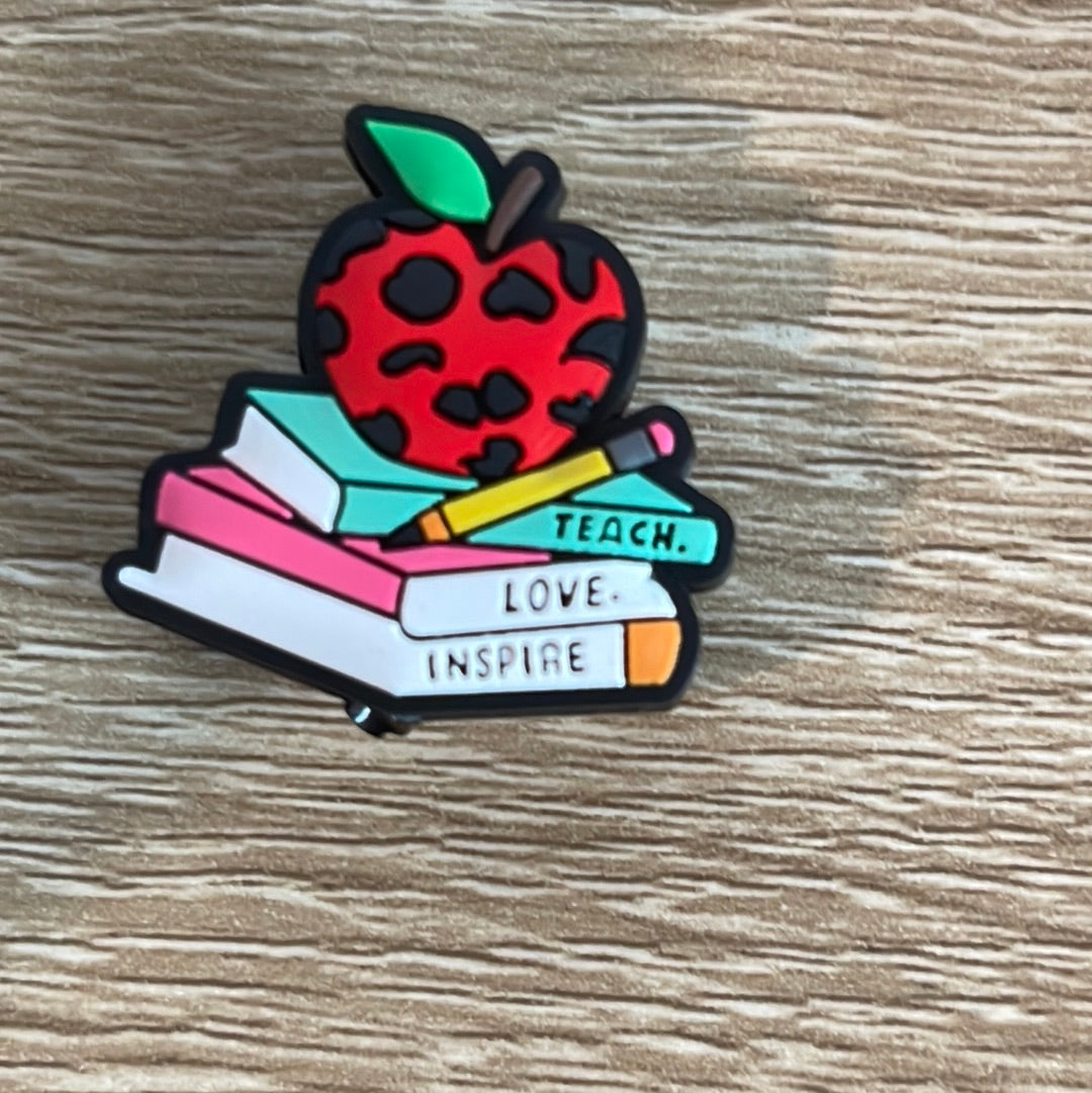 Teacher Teach Love Inspire Silicone Bead