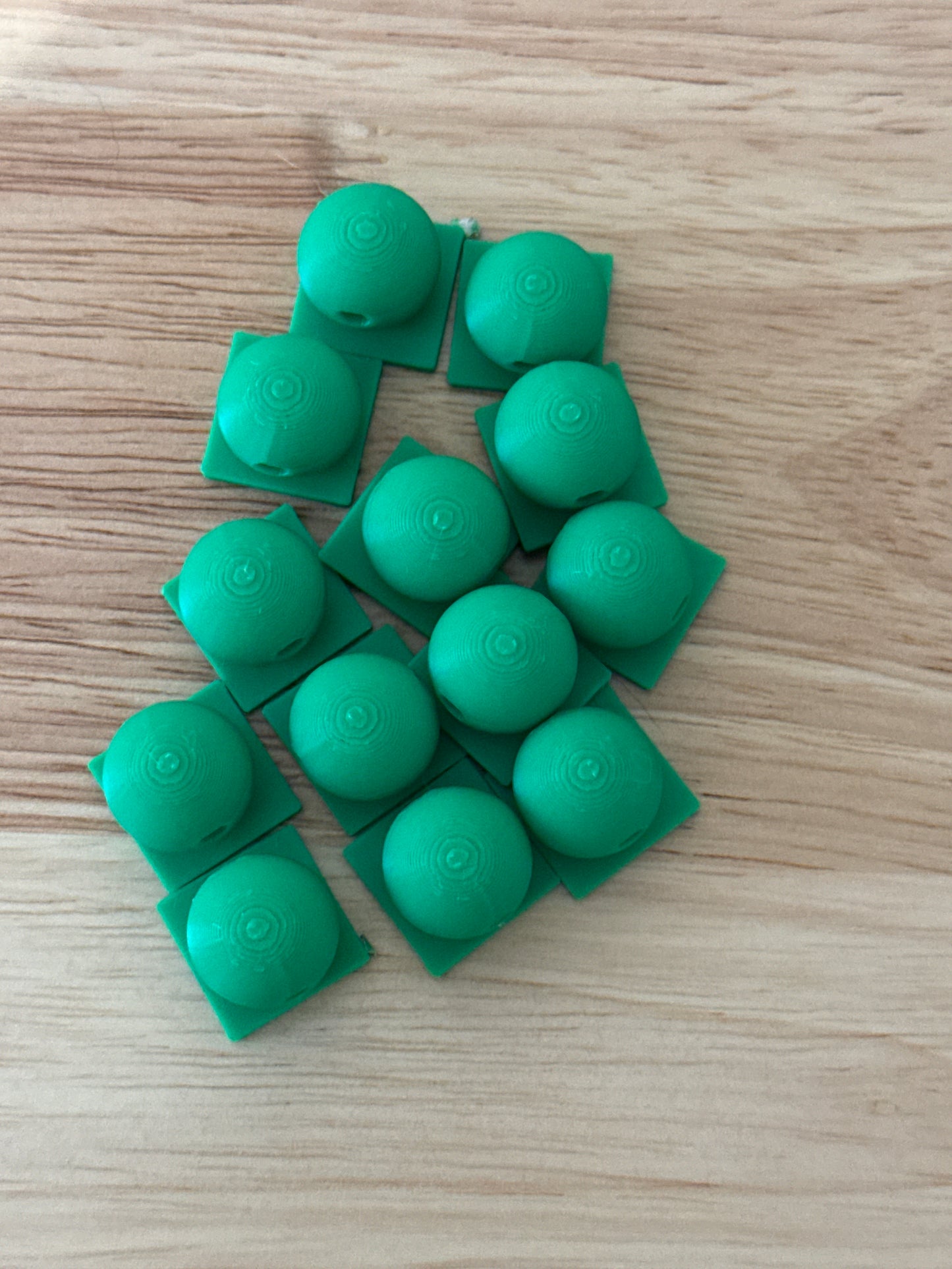 Bead with Flat-Back Attachment for Acrylic Flatbacks Christmas Green 3D Printed - 16mm - 10 pack