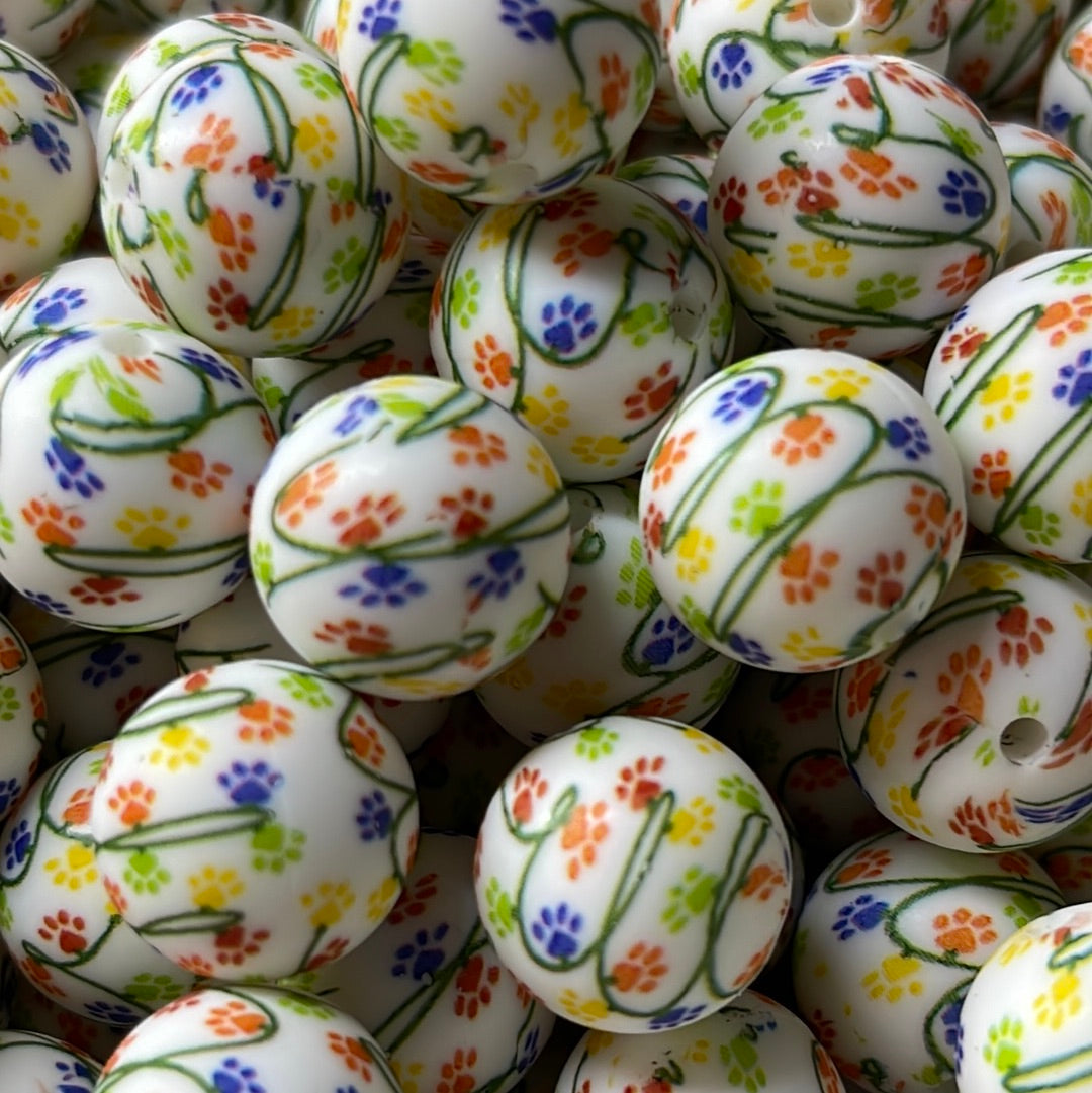 P53 15mm Paw Silicone Bead