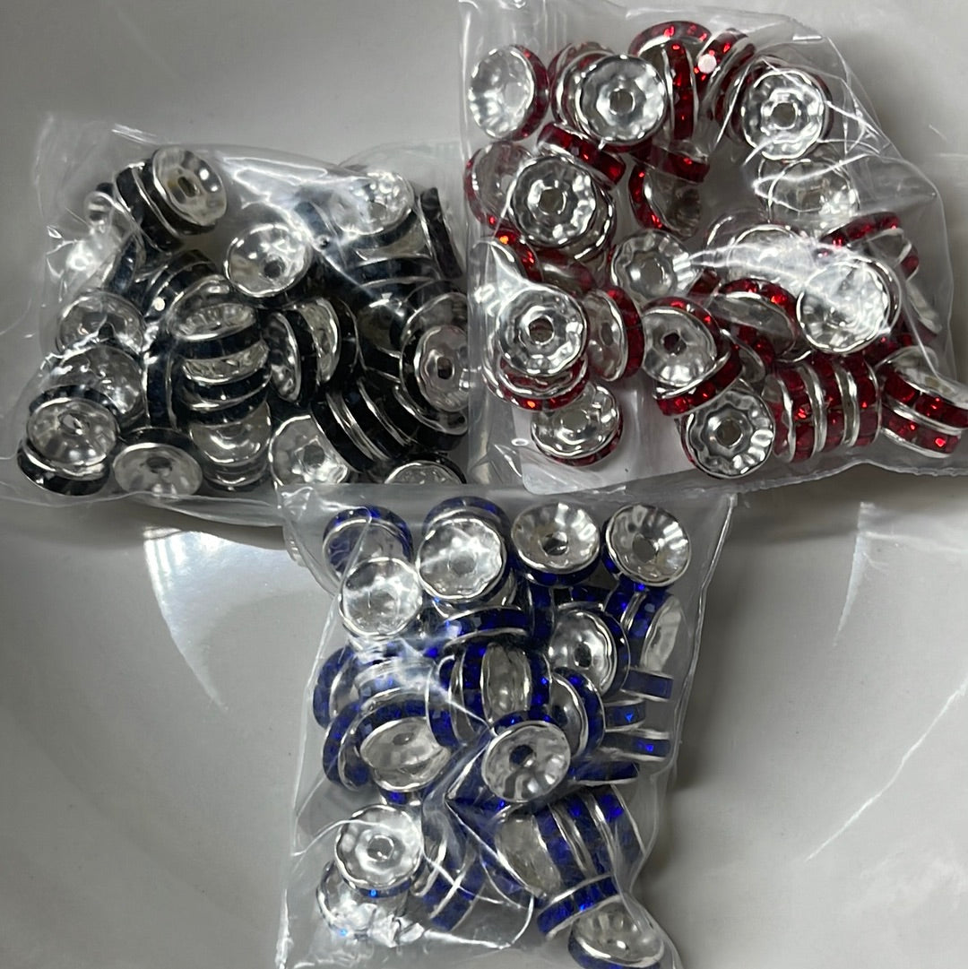 50pcs- 10mm Round Colored Spacers