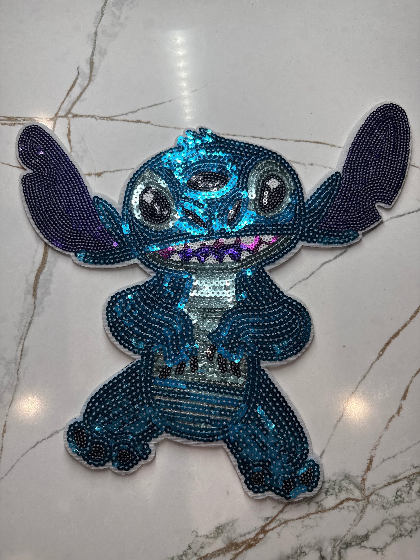 Standing Stitch Sequin Iron On Patch Large