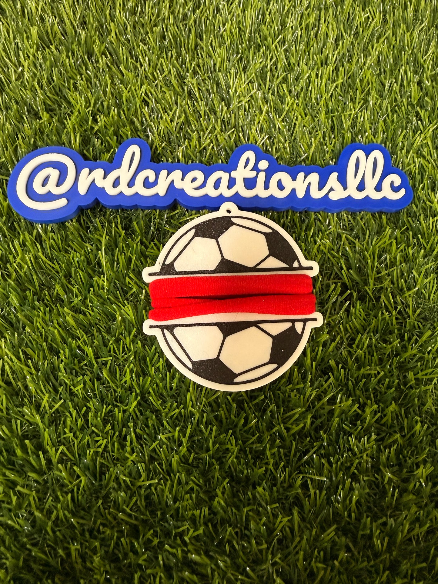 Soccer Ball 3d printed Hair Tie Keychain/Bag Charm