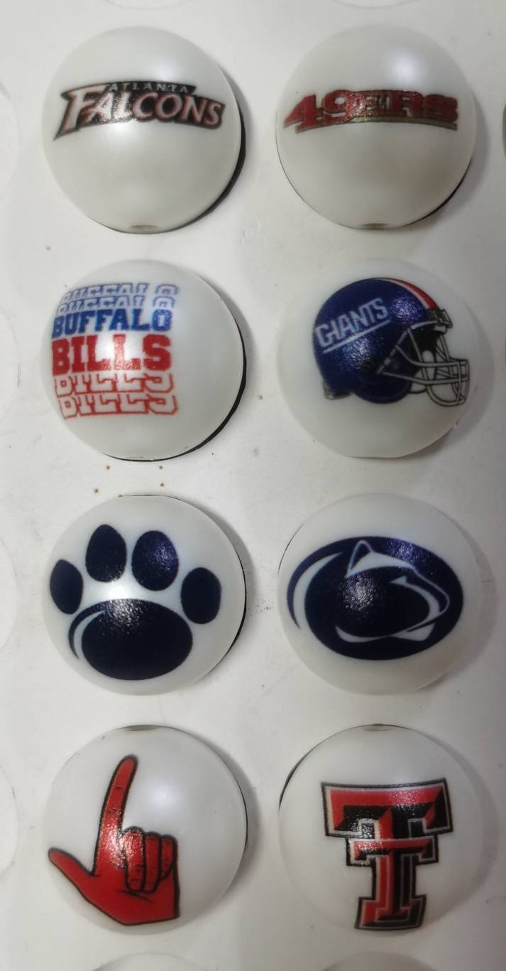 20mm Acrylic Exclusive Collab Team Beads