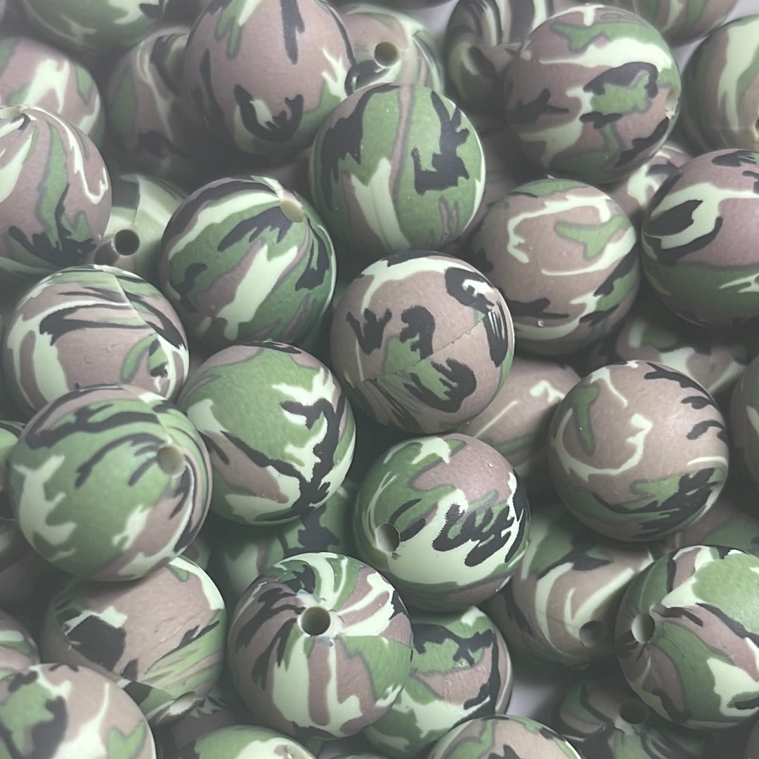 P55 Camo 15mm 10 pk Silicone Beads p01-12