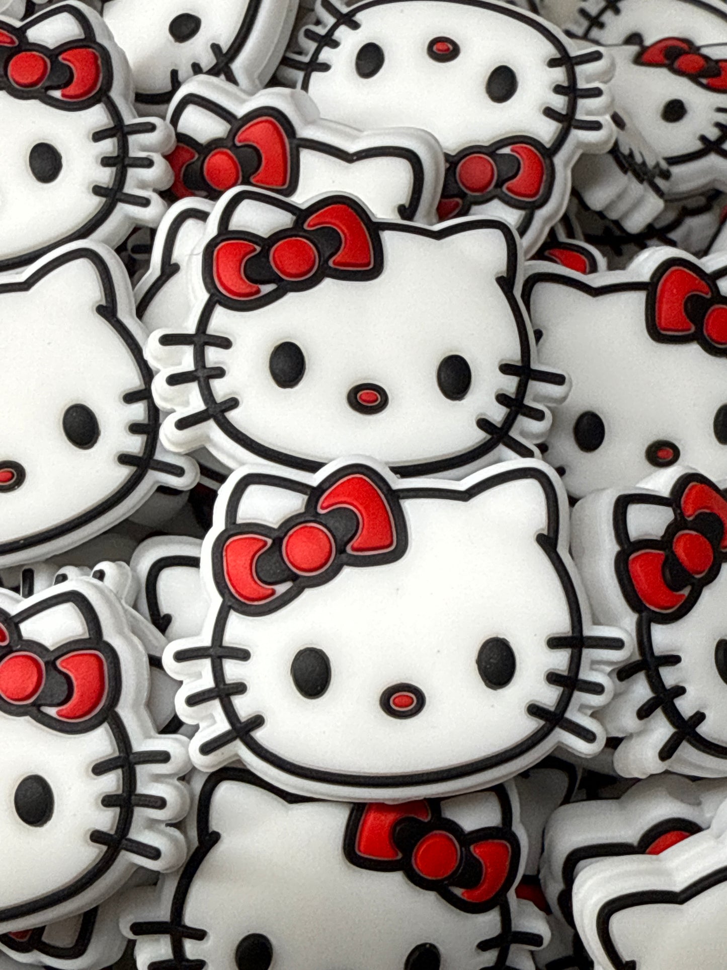 Red Bow Hello Kitty Head Silicone Focal