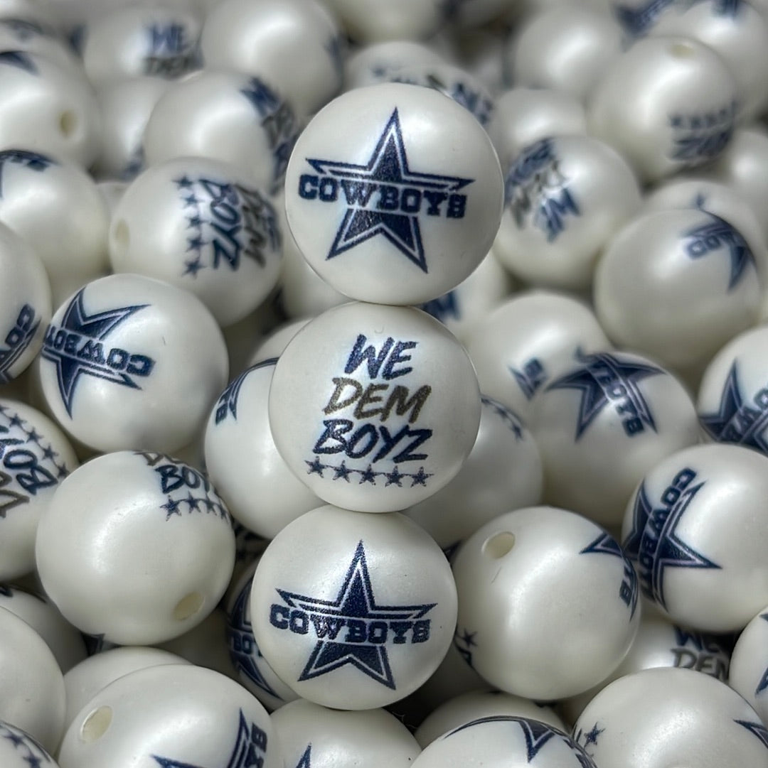 16mm Acrylic TEAM Double Sided Beads - EXCLUSIVE