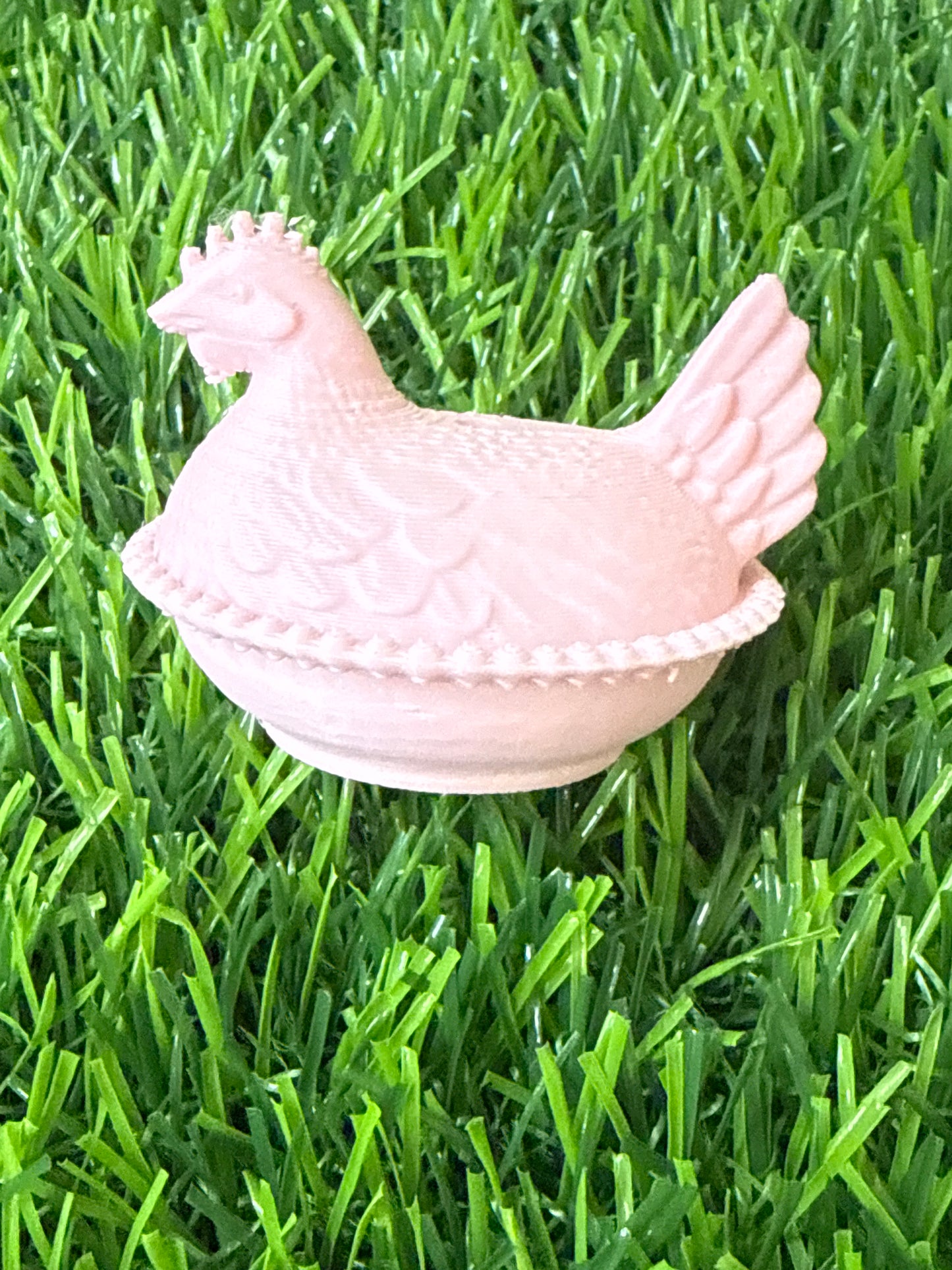 Baby Pink 3d PLA Printed Hen Focal