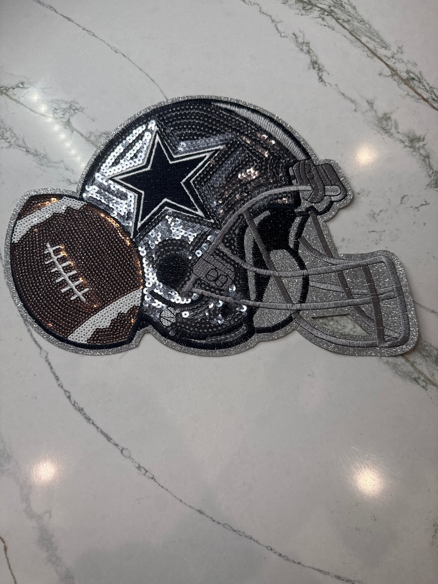 Dallas Helmet Sequin Patch Large