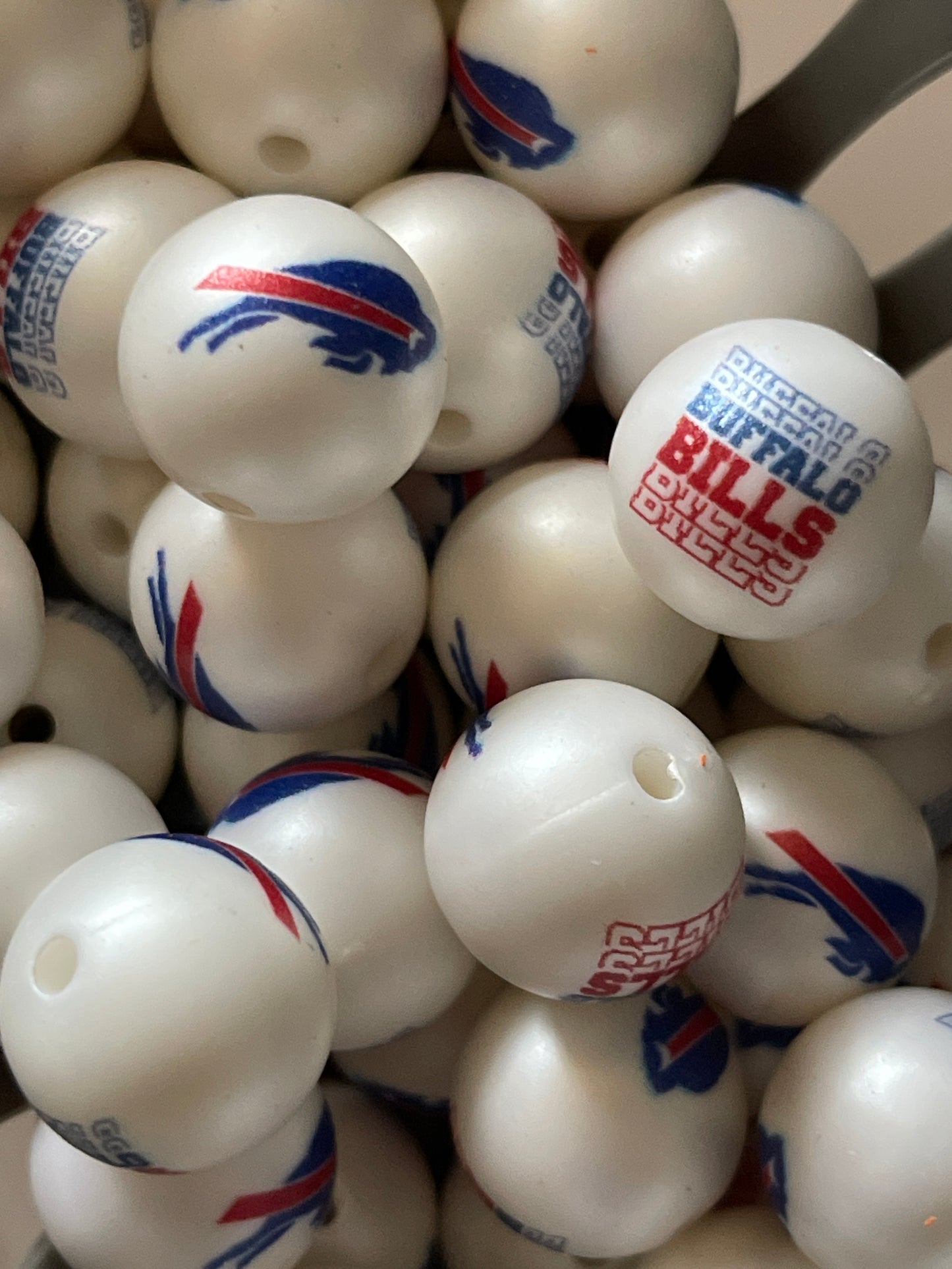 16mm Acrylic TEAM Double Sided Beads - EXCLUSIVE