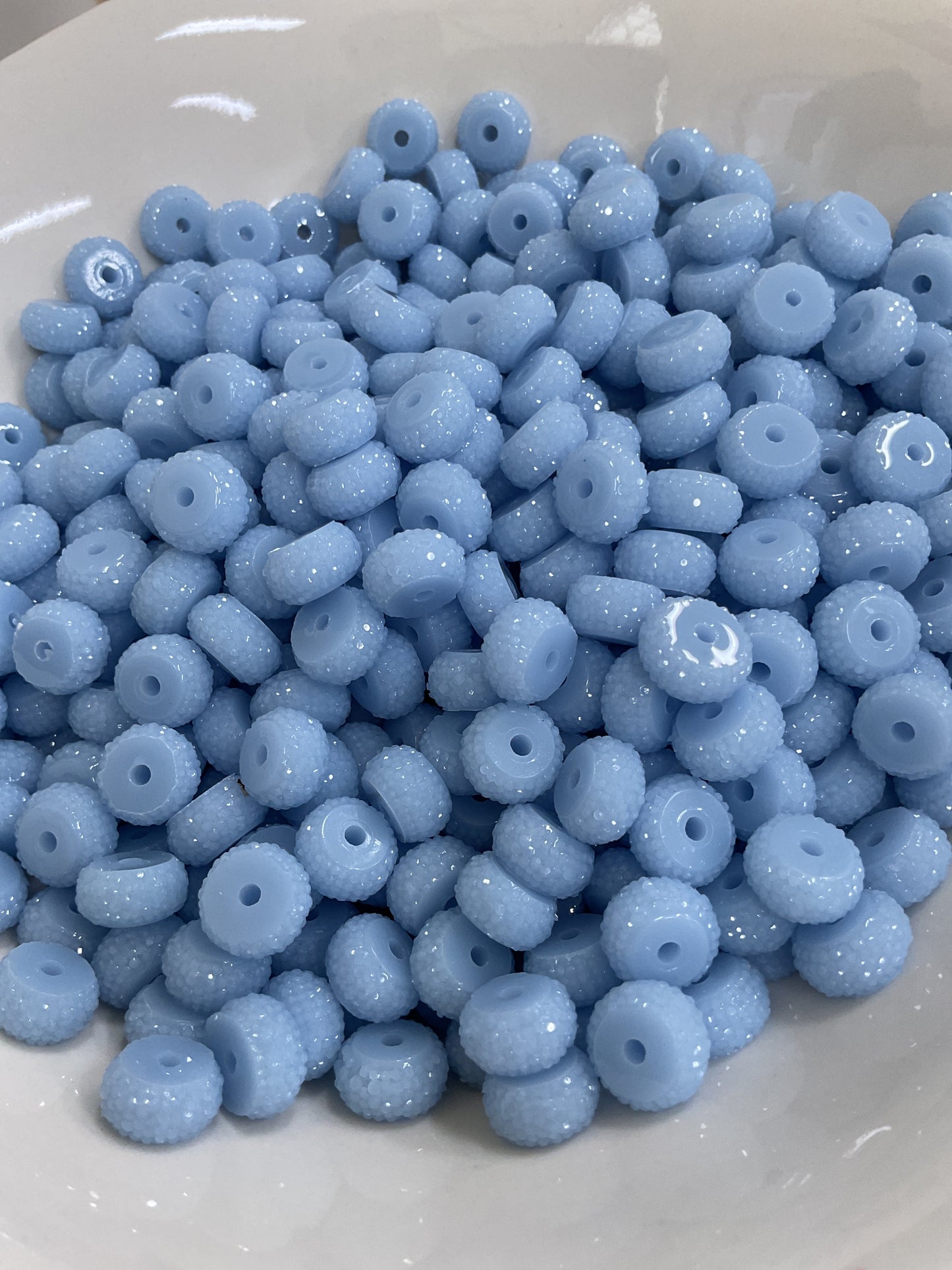 10pk Baby Blue Bling Spacers Beads-12mm