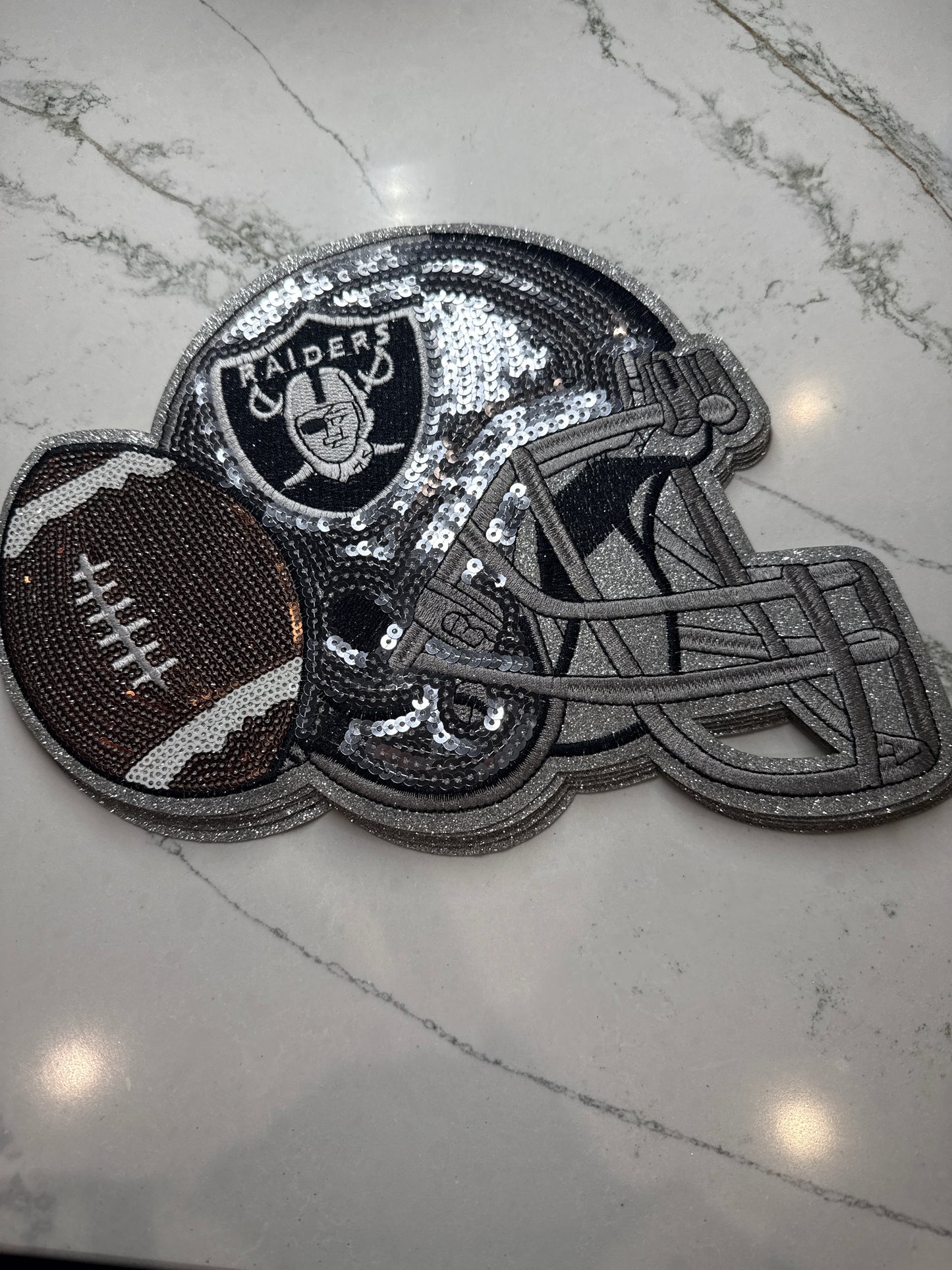 Raiders Helmet Sequin Patch Large