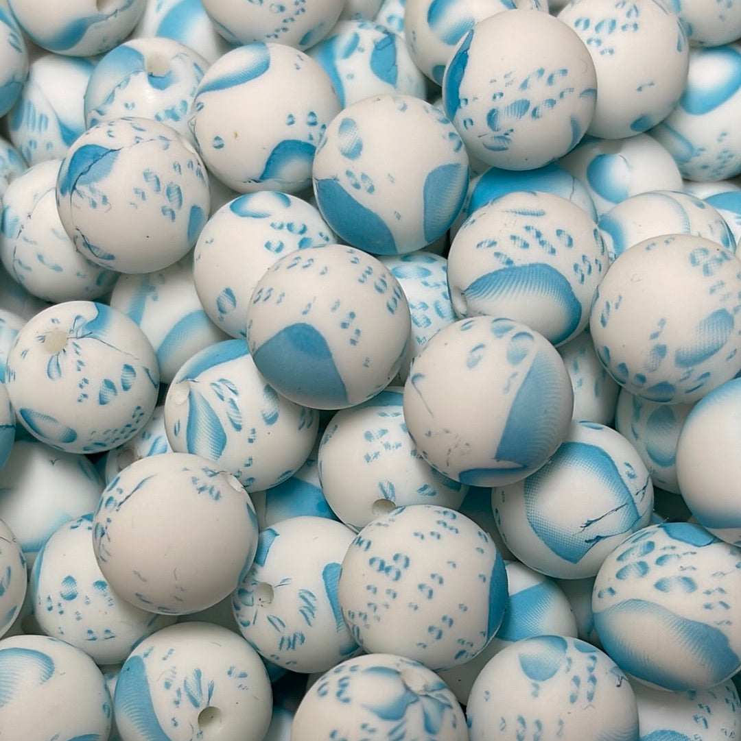 P43 Blue Sky 15mm 10 pk Silicone Beads