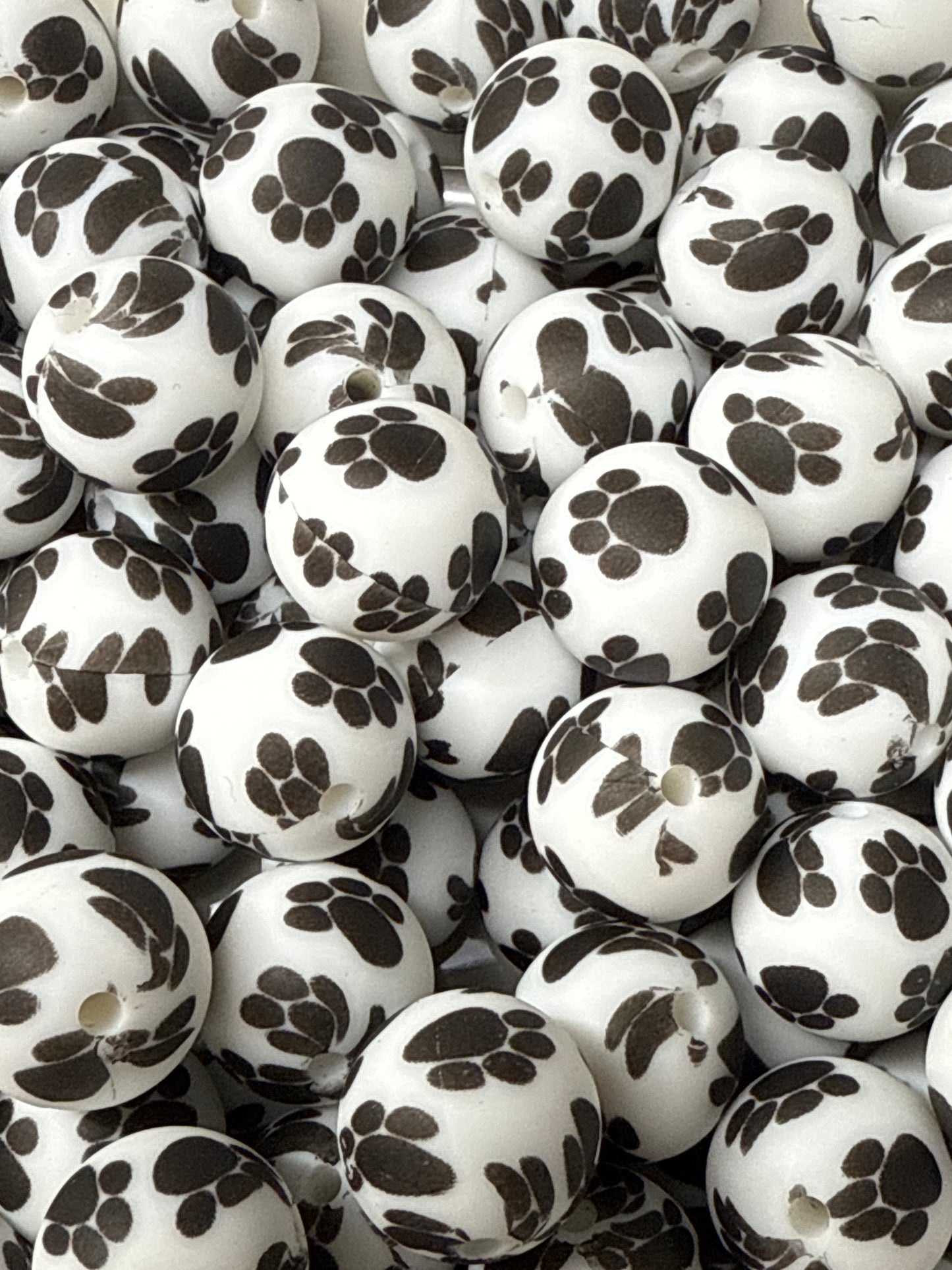 Cuentas de silicona con forma de pata de perro P66 de 15 mm (paquete de 10)
