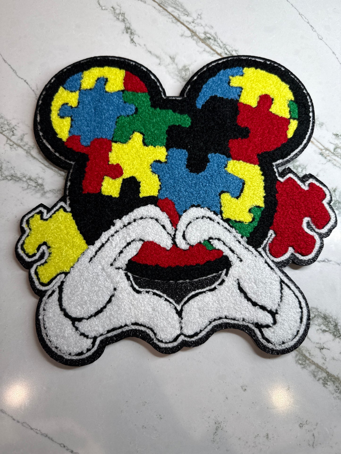 Autism Mickey Mouse Chenille Patch Large