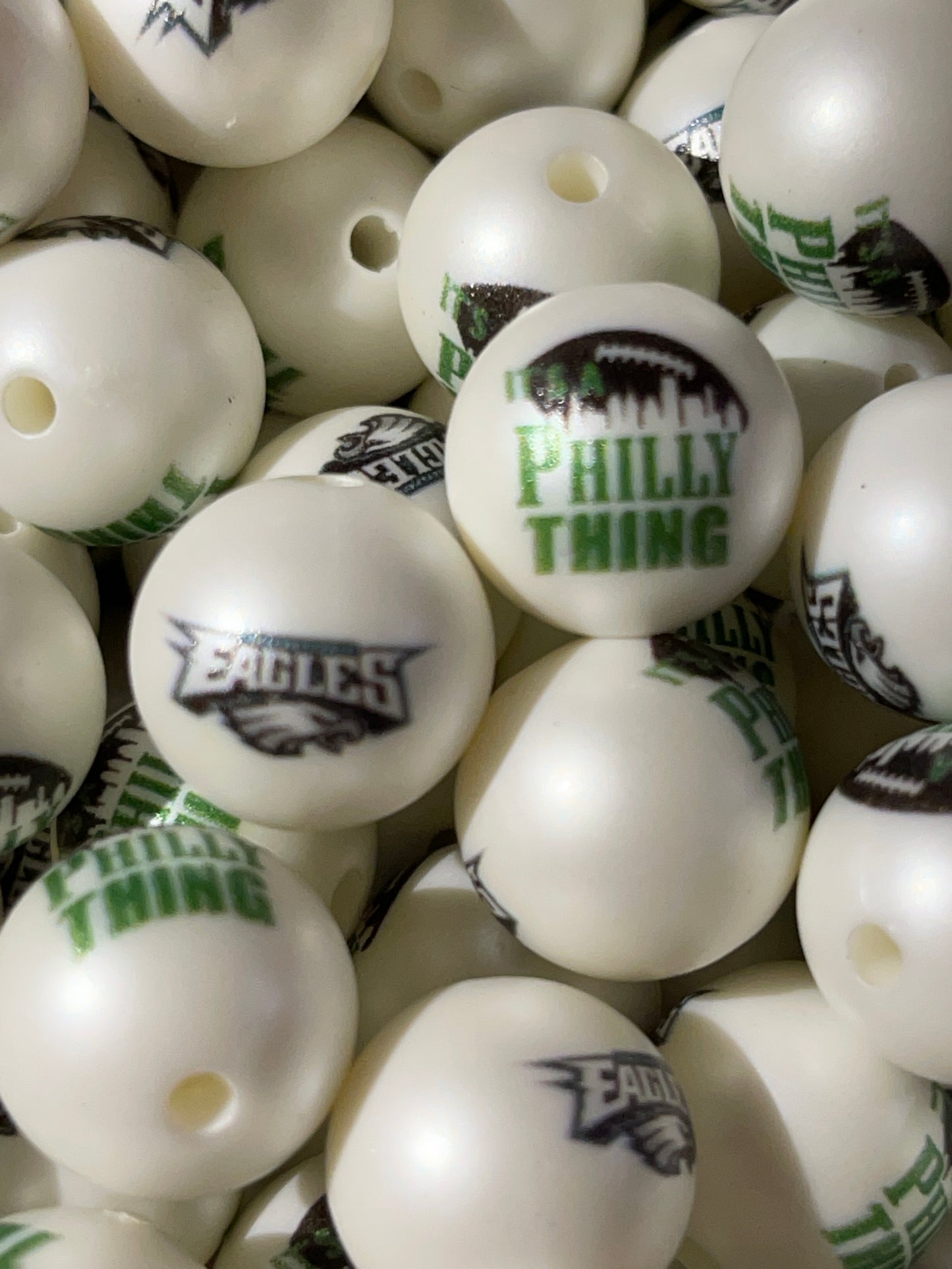 16mm Acrylic TEAM Double Sided Beads - EXCLUSIVE