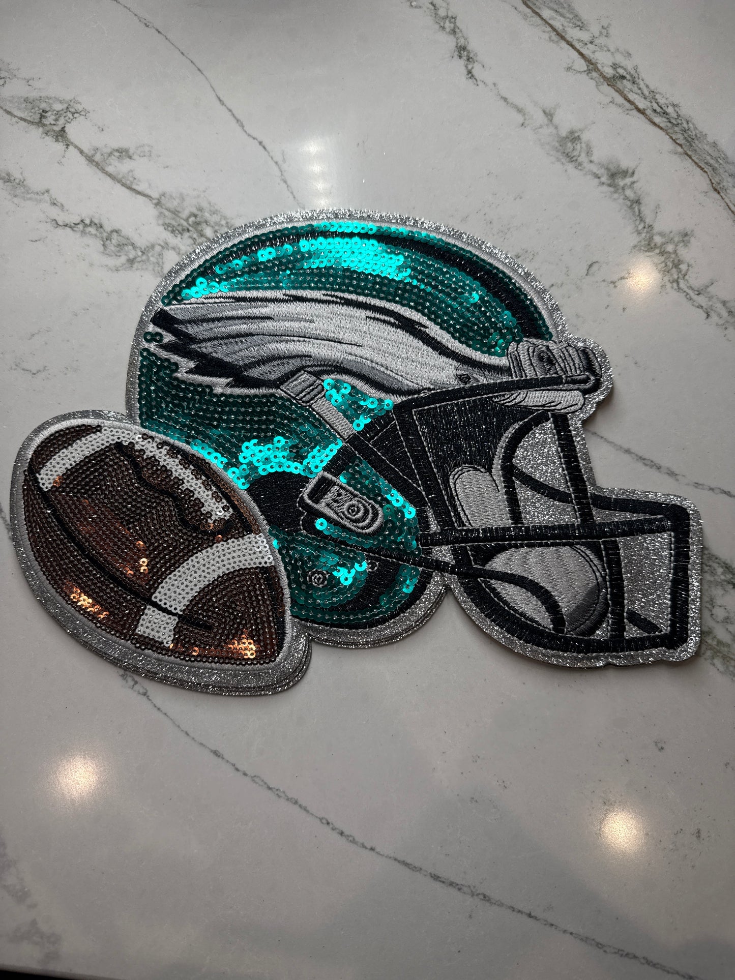 Eagles Helmet Sequin Patch Large