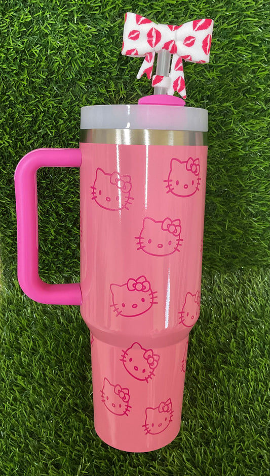 Lips Silicone Bow Pen/Straw Topper and matching 16mm bead (sold separately)