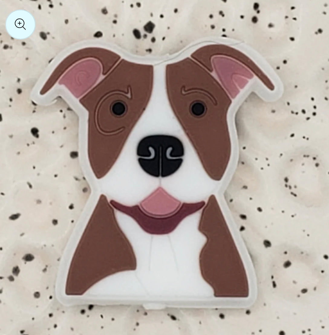 Collar de silicona con forma de corazón de Pitbull - Colaboración entre hermanas y cuentas