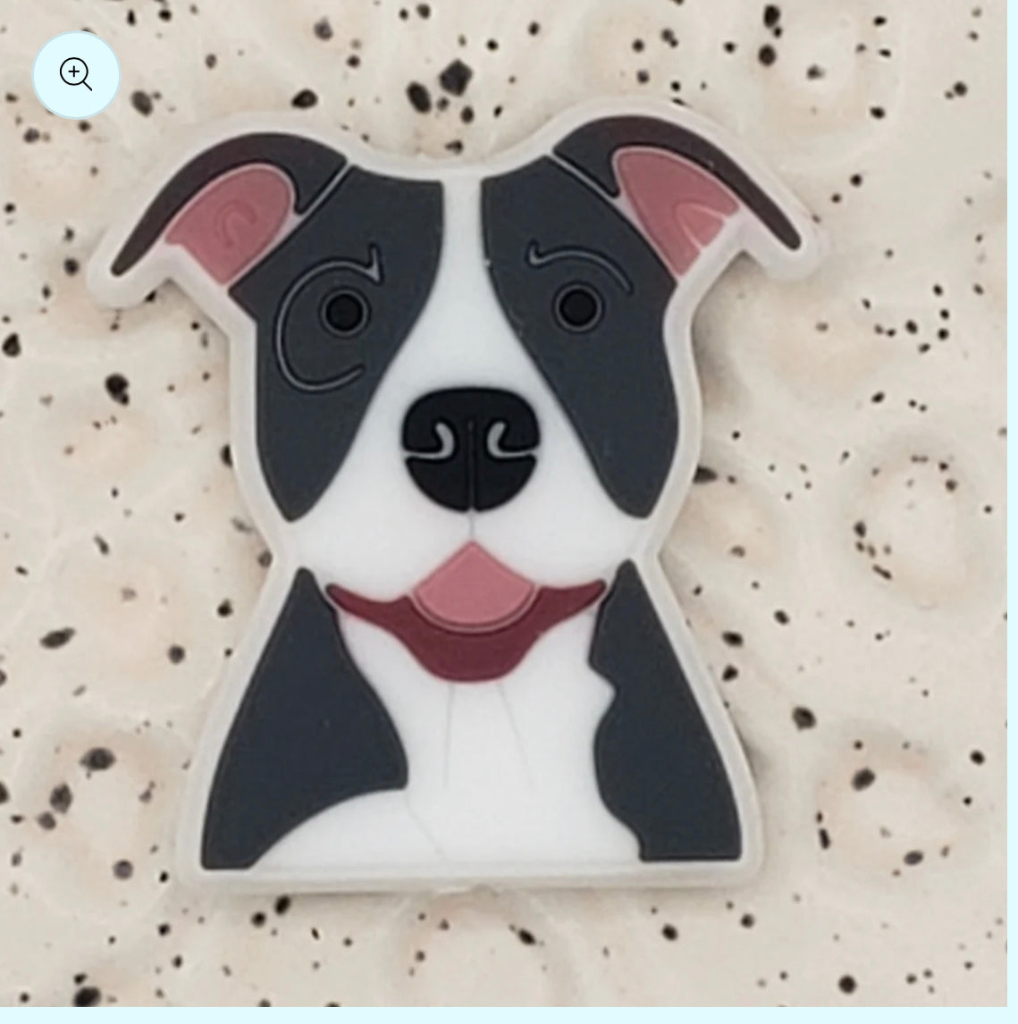 Collar de silicona con forma de corazón de Pitbull - Colaboración entre hermanas y cuentas