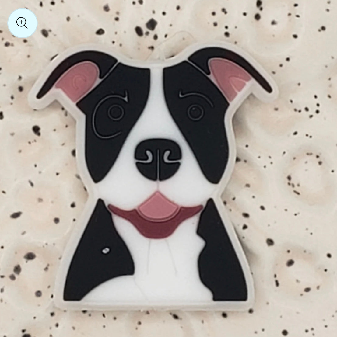 Collar de silicona con forma de corazón de Pitbull - Colaboración entre hermanas y cuentas