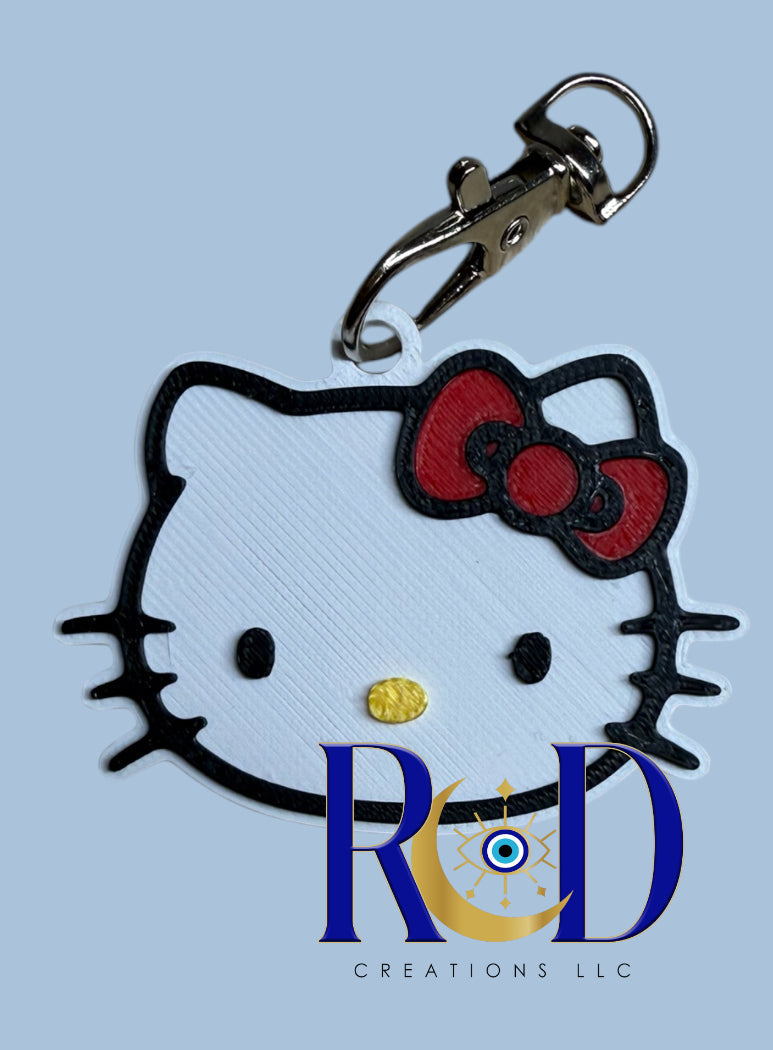 Red Hello Kitty Ready to Ship NFC Weblink Keychain -3D Printed Social Media Scan Tag for Content Creators and Businesses