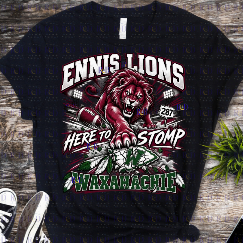 Battle of 287 Waxahachie Indians vs Ennis Lions Digital Download PNG