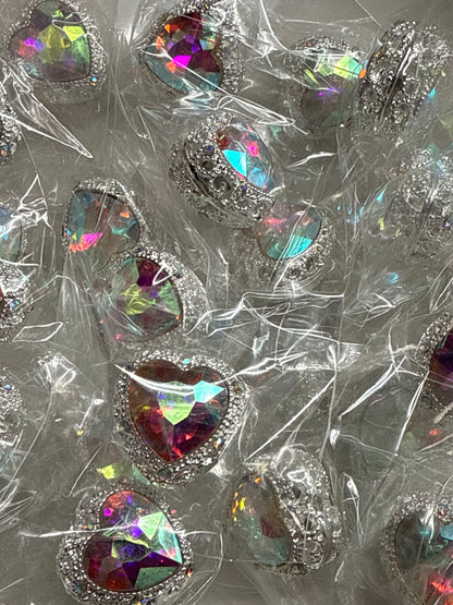 Cuentas de diamantes de imitación con forma de corazón