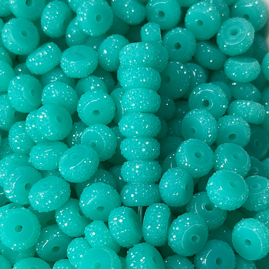 10pk Turquoise Bling Spacers Beads-12mm