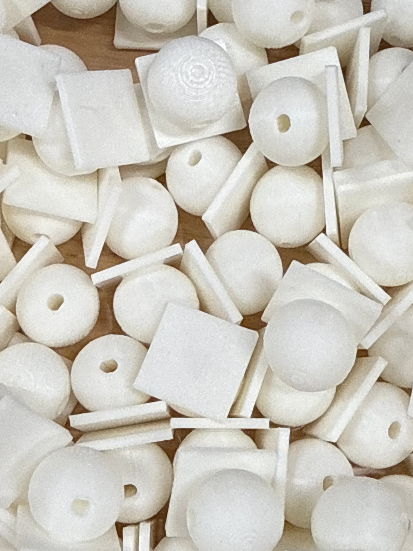 Bead with Flat-Back Attachment for Acrylic Flatbacks White 3D Printed - 16mm - 10 pack