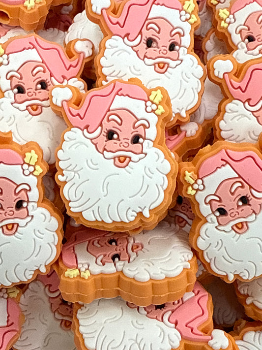 Pink Santa Clause Silicone Focal