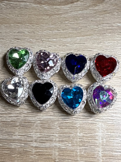 Cuentas de diamantes de imitación con forma de corazón