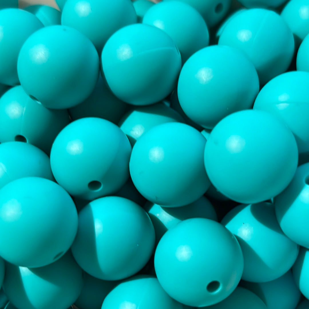 s21Solid Turquoise 15mm 10 pk Silicone Beads-catalog A05-21