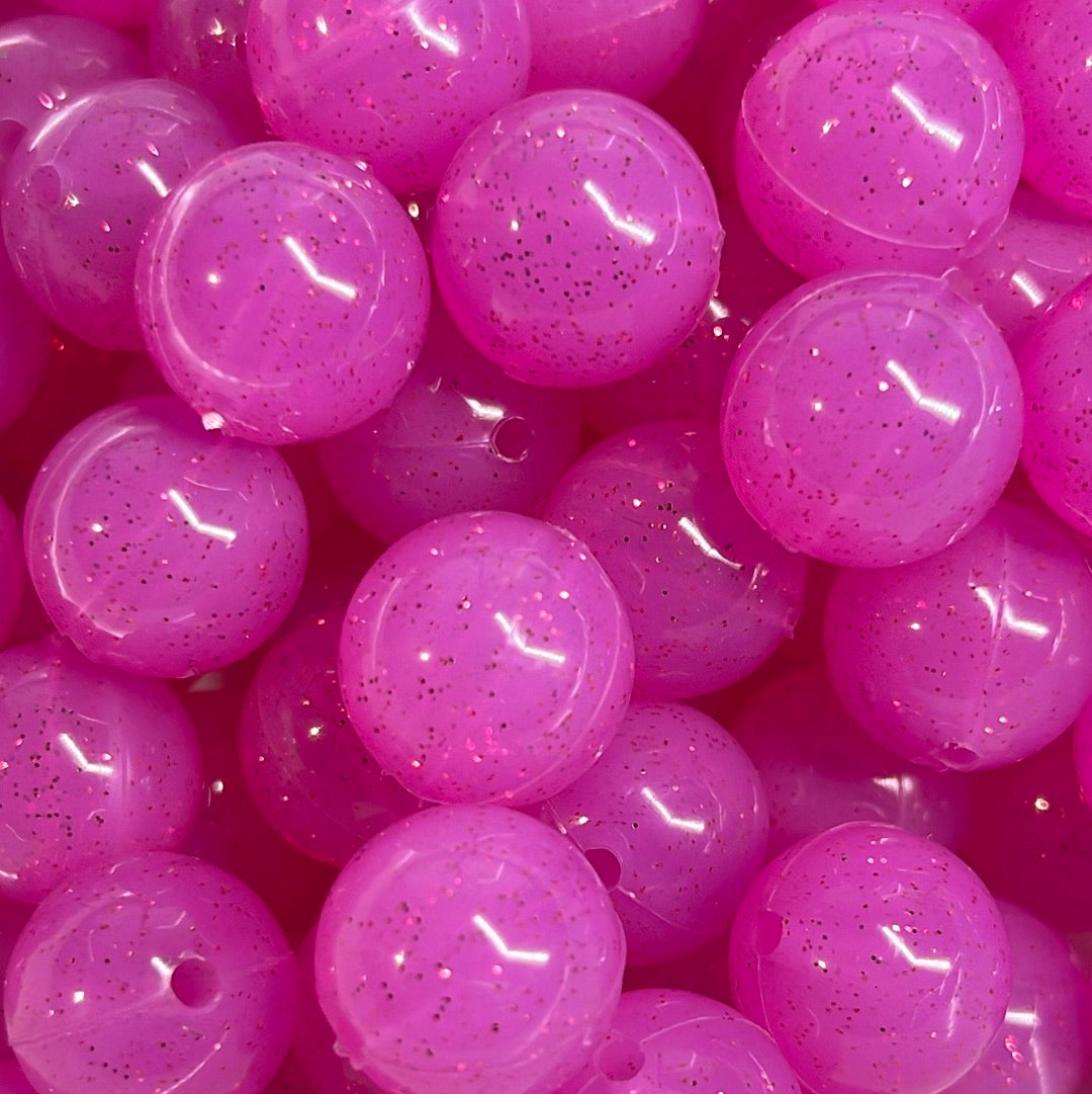 P59 Glitter Orchid 15mm 10 pk Silicone Beads