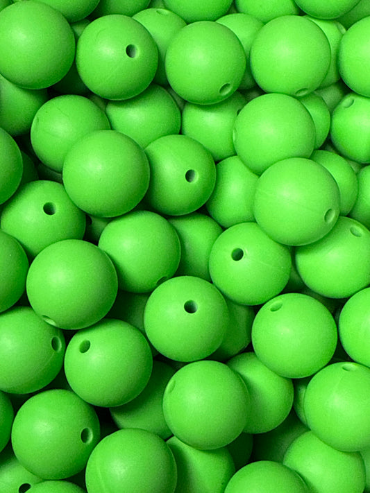 s11 Lime Green 15mm 10 pk Silicone Beads - Exclusive to RD Creations