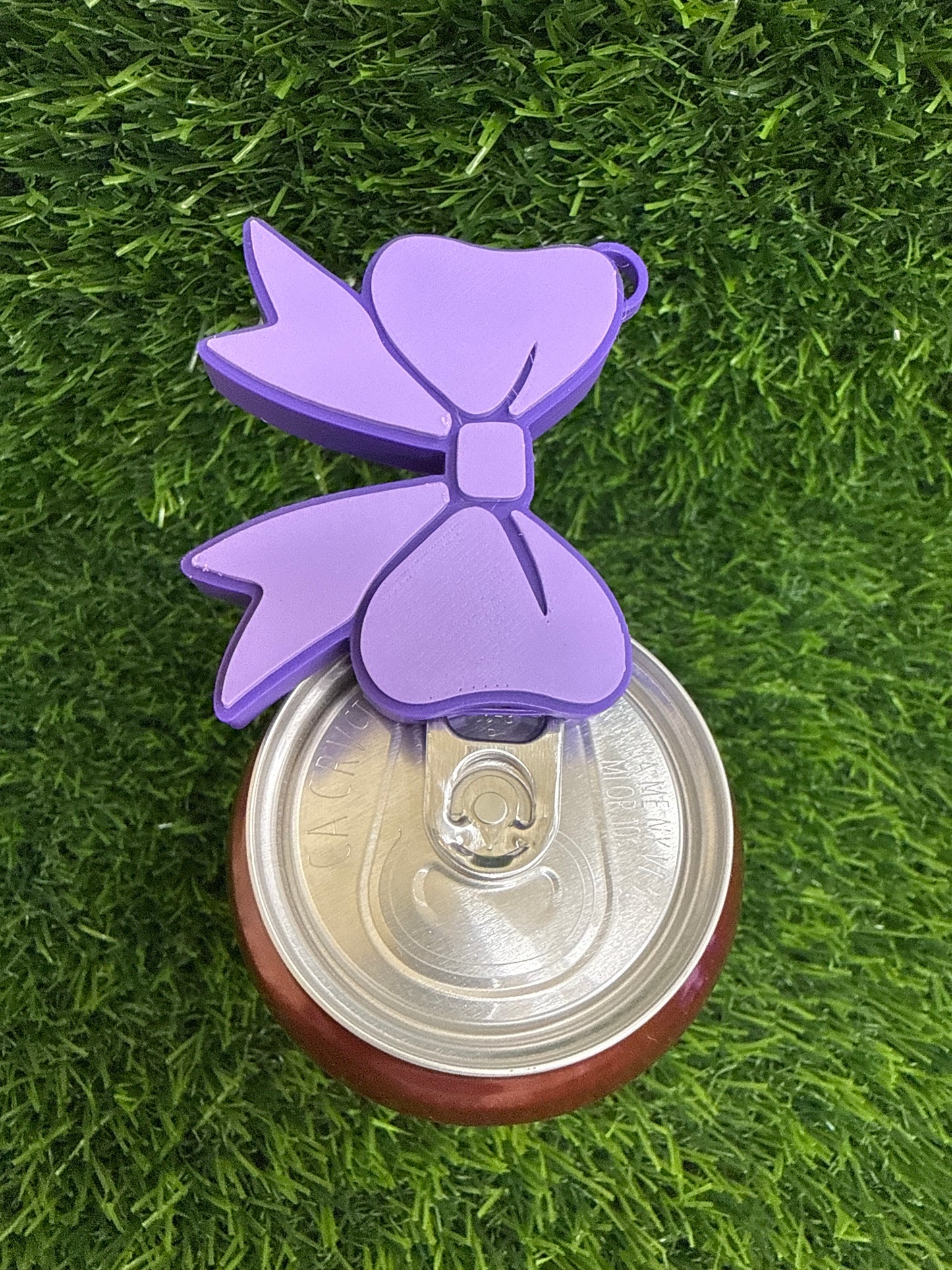 3d Printed Lilac & Purple Bow  Keychain- Can Tab Opener- Save your nails