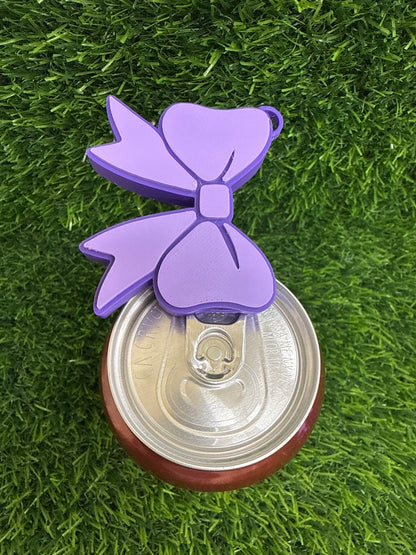 3d Printed Lilac & Purple Bow  Keychain- Can Tab Opener- Save your nails