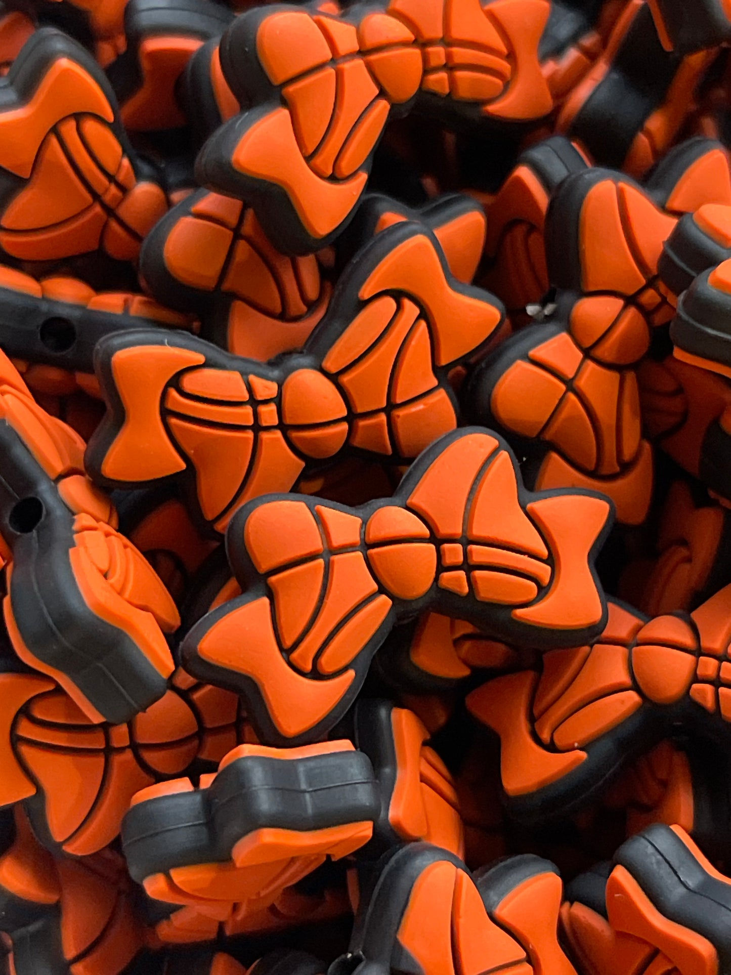 10pk Bow Spacer Basketball Silicone Bead