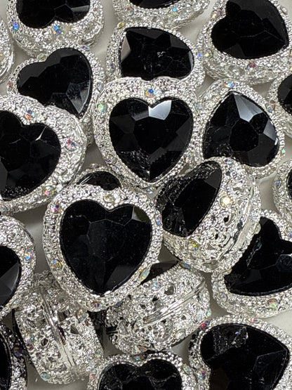 Cuentas de diamantes de imitación con forma de corazón