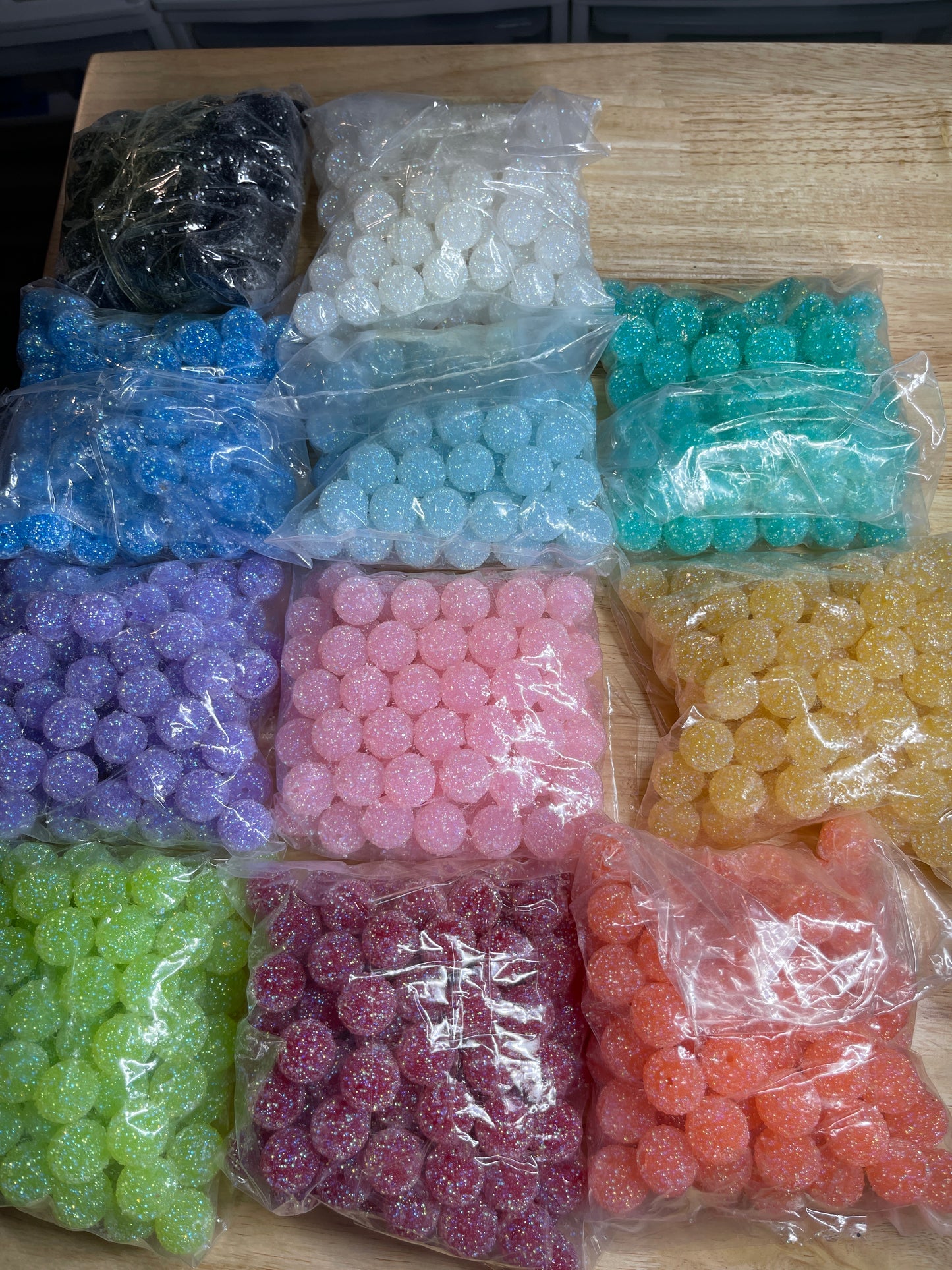 20mm Sugar Bead 12pk Scoop-No picking colors-all colors possibly in your scoop listed in media.