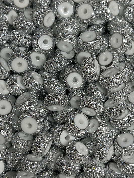 10pk Silver Bling Spacers Beads-12mm