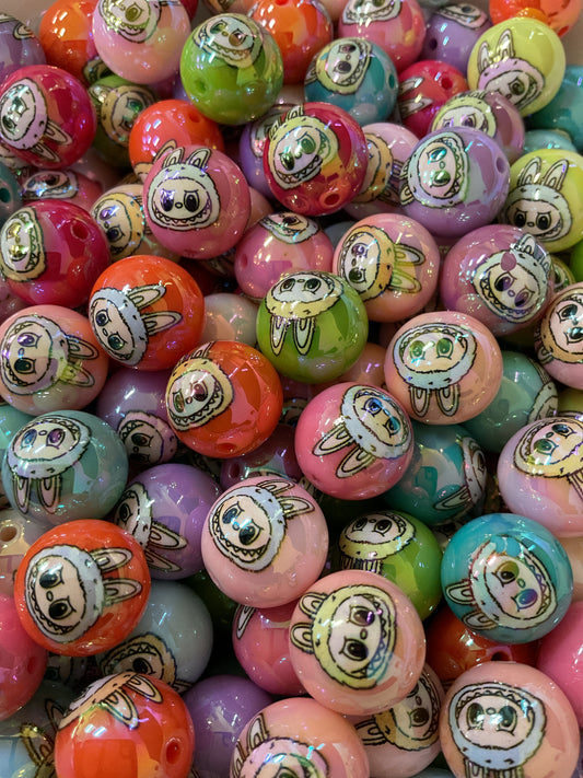 10pk Assorted color Labubu 16mm Acrylic Bead (colors will vary, may be duplicates)