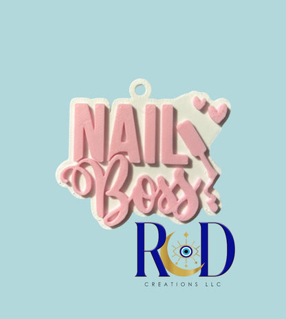 Nail Boss Ready to Ship NFC Weblink Keychain -3D Printed Social Media Scan Tag for Content Creators and Businesses