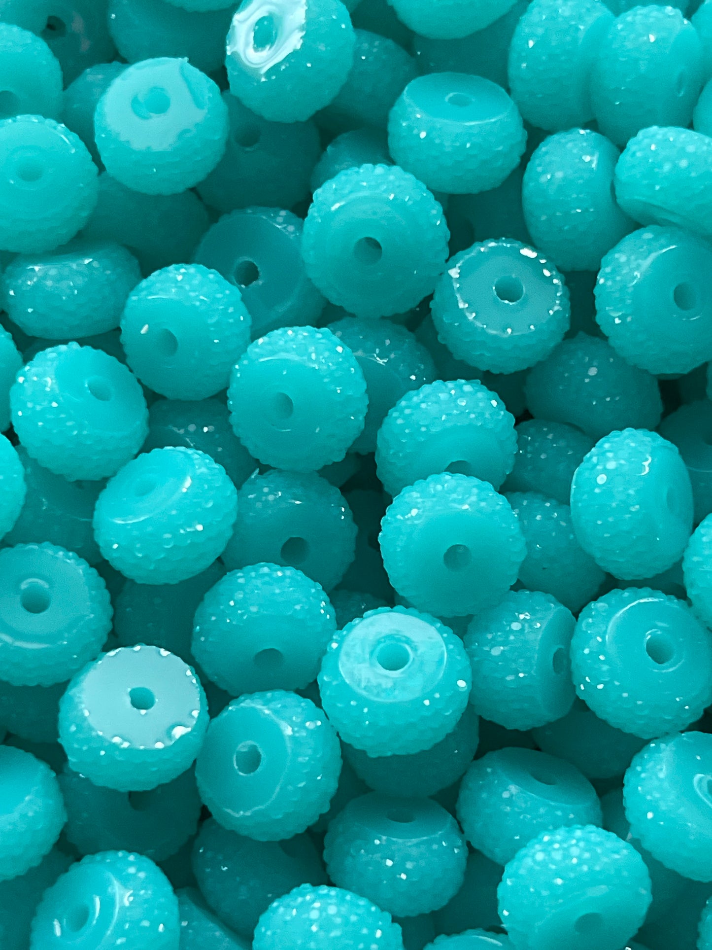 10pk Dark Turquoise Bling Spacers Beads-12mm