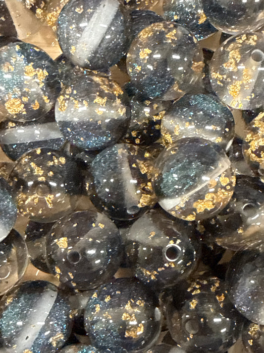 P73 Cuentas de silicona negras brillantes de 15 mm, paquete de 10