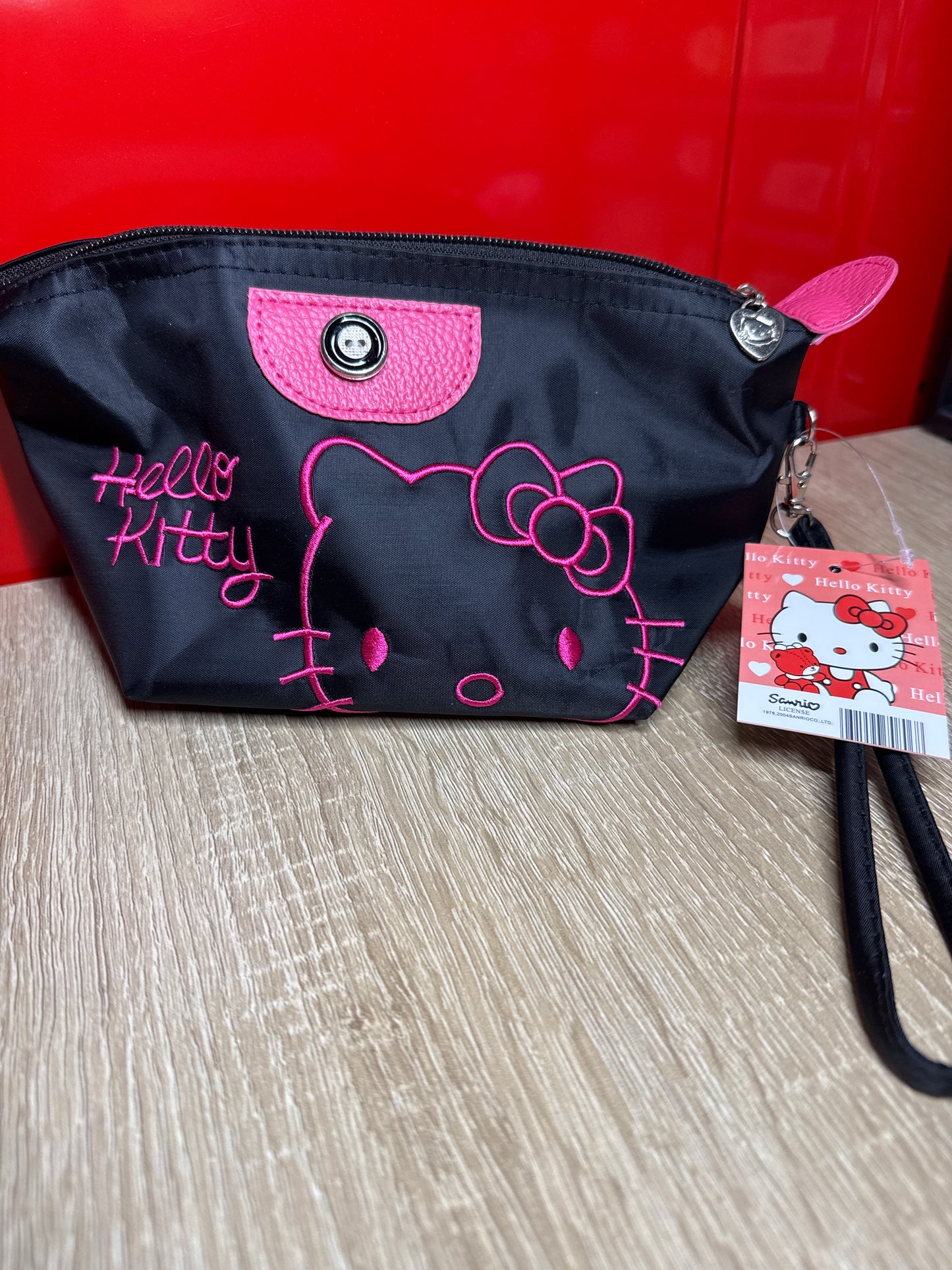 Hello Kitty Black Makeup Bag w/strap