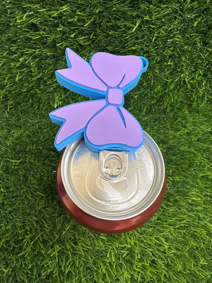 3d Printed Lilac & Blue Bow  Keychain- Can Tab Opener- Save your nails