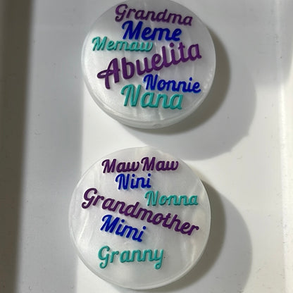 Grandma Abuelita Names Duo Sided Silicone Focal - TaTNCS Exclusive