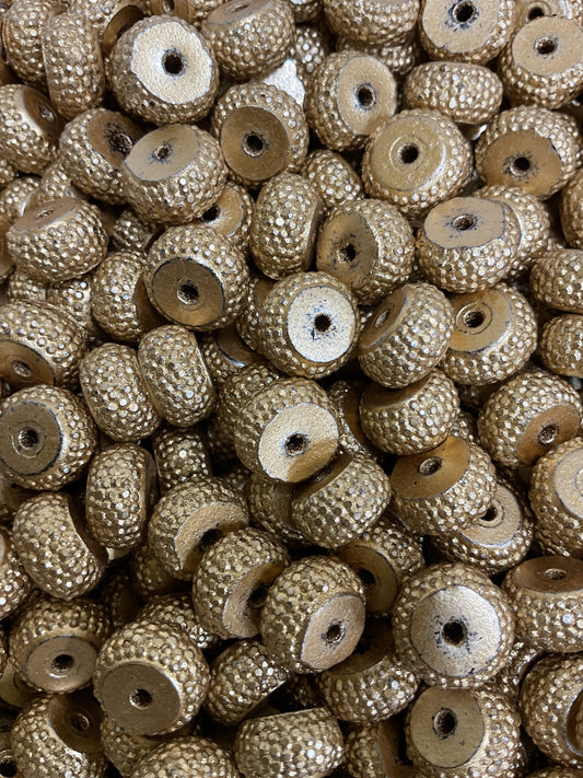 10pk Gold Bling Spacers Beads-12mm