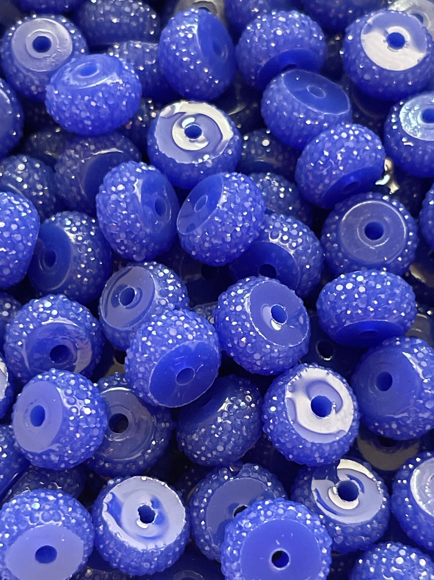 10pk Colbalt Blue Bling Spacers Beads-12mm